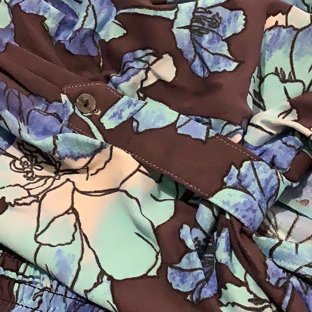 🆕🩱MAAJI Swimwear Ultramarine BoHo Blue Floral Jumpsuit OPEN Back Beach NWOT - Picture 8 of 9